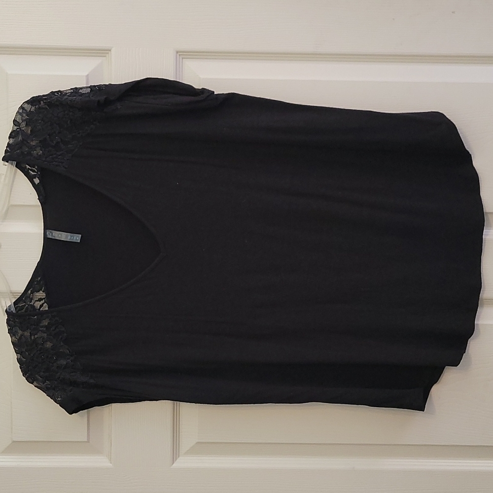 Ashley Blue V neck short sleeve top